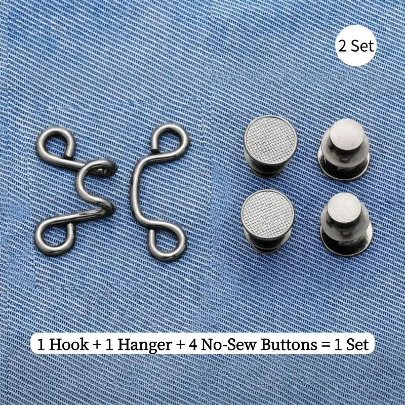 No-Sew Jeans Waist Tightener Button Pins – 2/4/8 Sets Waist Adjuster Pins SWANS A2 2set