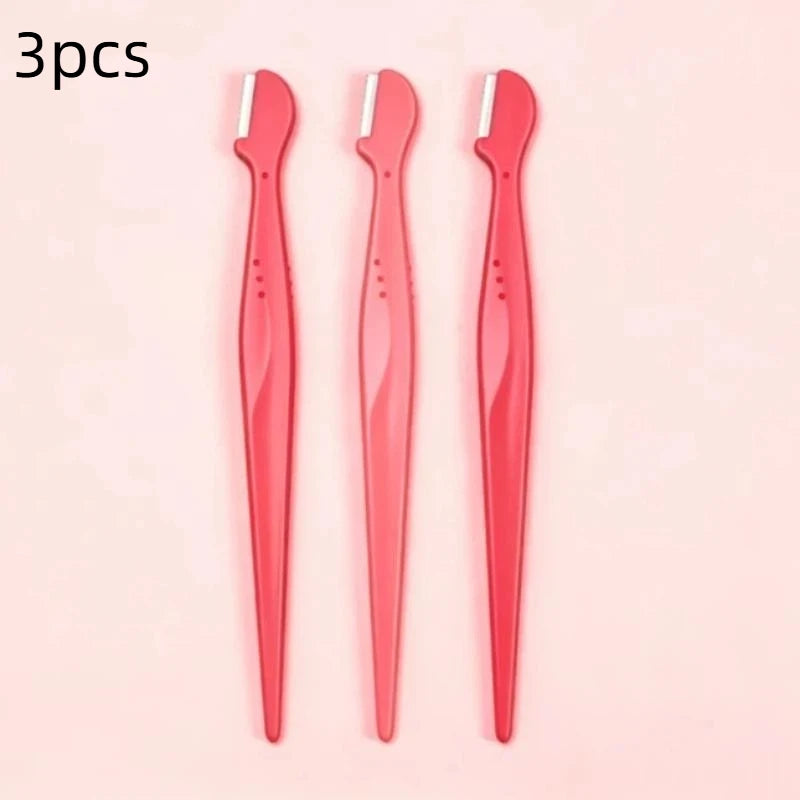 Stainless Steel Eyebrow Trimmer Set – Round Head 2/3/5 Pcs Eyebrow Trimmer Set SWANS 3pcs Watermelon red