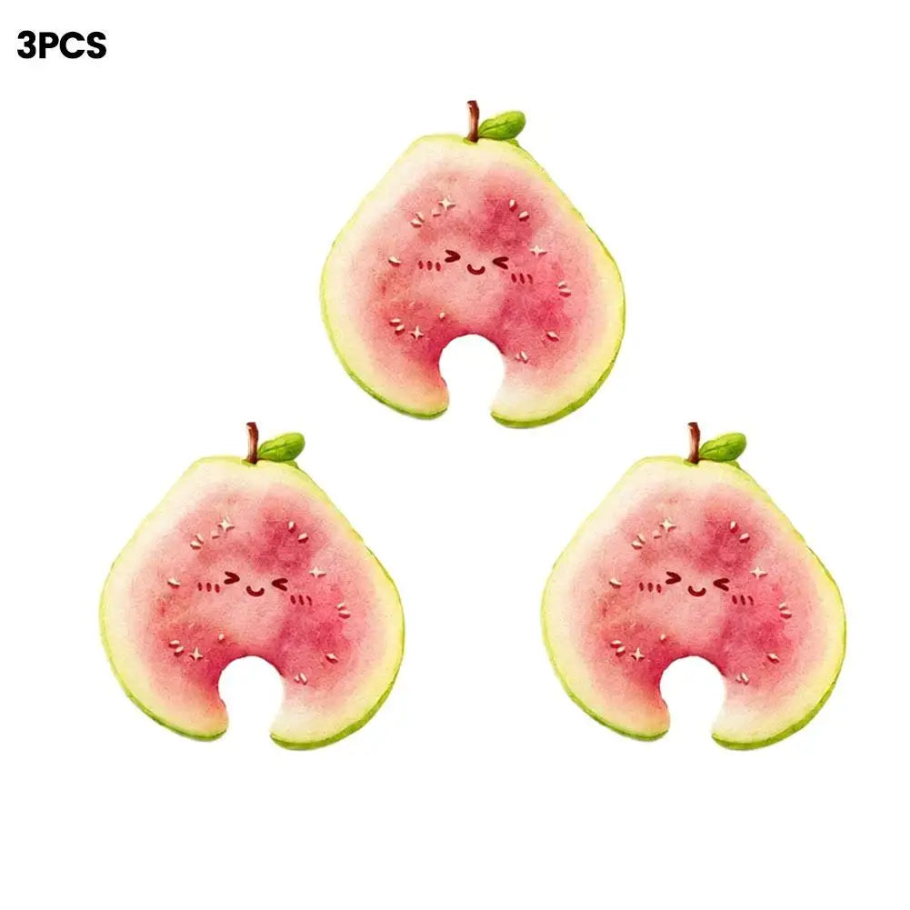 SWANS Fruit-Shaped Wood Pulp Sponge Dishwashing Set 3-Pack Dishwashing Sponge Set SWANS 3pcs Guava