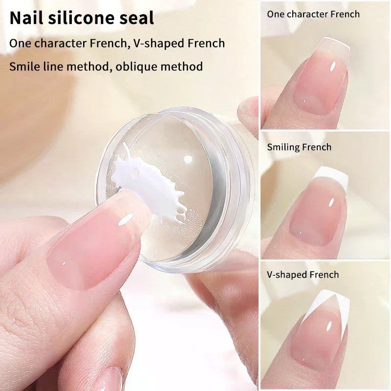 SWANS Jelly Silicone Nail Stamper & Scraper Set – DIY Art Nail Stamper Set SWANS