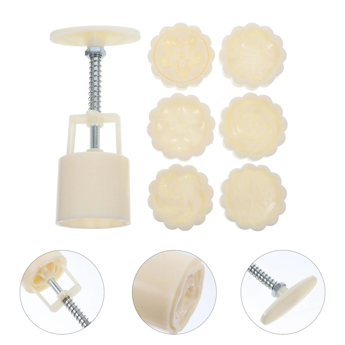 ROSENICE Moon Cake Mold Set – 6 Flower Pattern Press Stamps Baking Mold Set SWANS Default Title