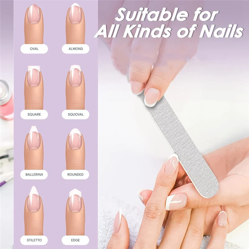 50-Pack Replaceable Emery Board Nail Files + Metal Base | SWANS Nail File Set SWANS