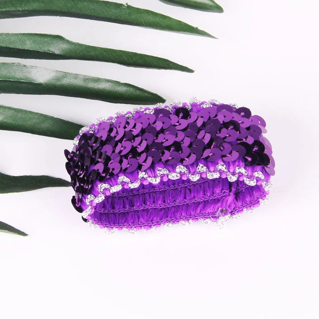 Sequin Elastic Wrist Cuff – Sparkling Party & Stage Wristband Sequin Wrist Cuff SWANS Purple-1-1 Pair