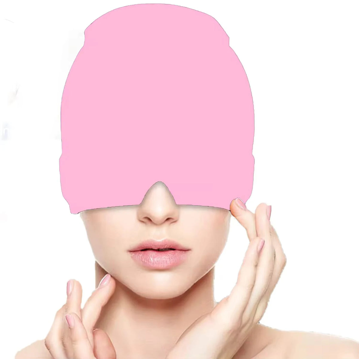 Gel Hot & Cold Therapy Eye Mask – Wearable Head Wrap Gel Therapy Eye Mask SWANS Pink