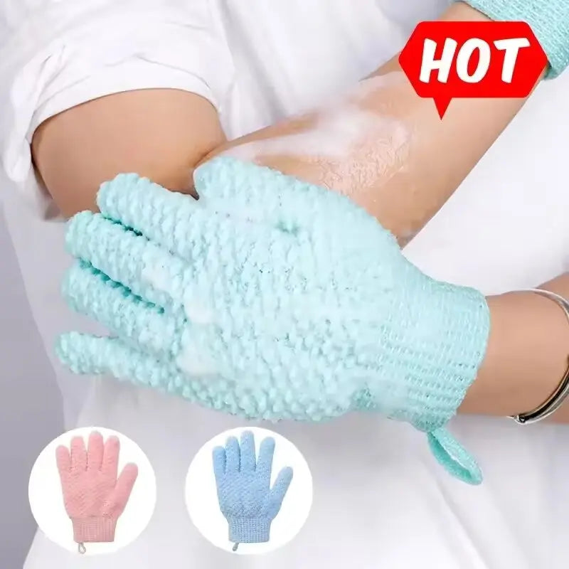Five Finger Exfoliating Bath Gloves – Body Scrubbing Mitts Exfoliating Bath Gloves SWANS