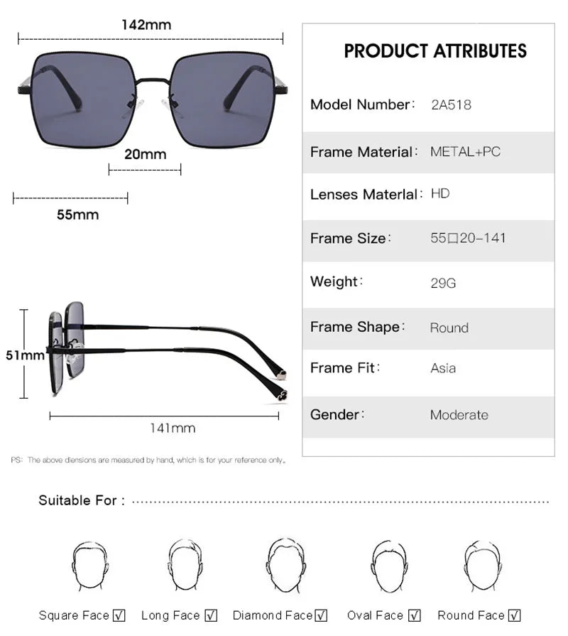 TOYEARN Square Steampunk Sunglasses UV400 Unisex Retro Fashion Sunglasses SWANS