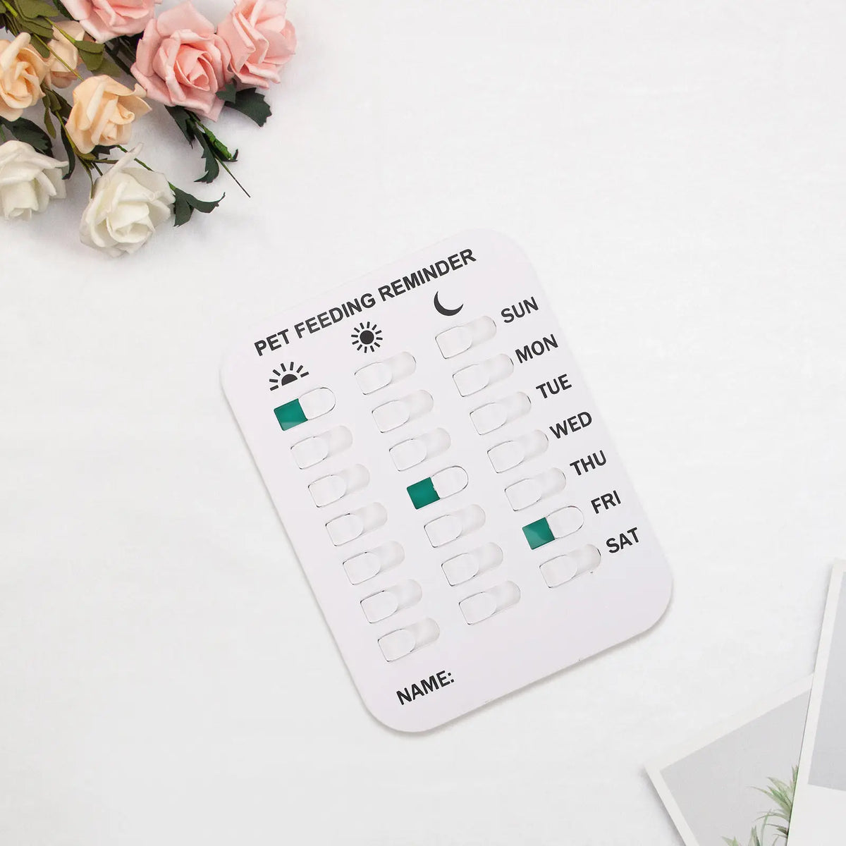 Magnetic Dog Feeding & Medication Tracker Slider Sign Pet Feeding Tracker SWANS