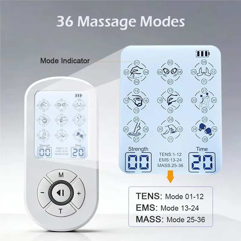 EMS Electric Muscle Stimulator – 36-Mode Digital Body Massager EMS Muscle Stimulator SWANS