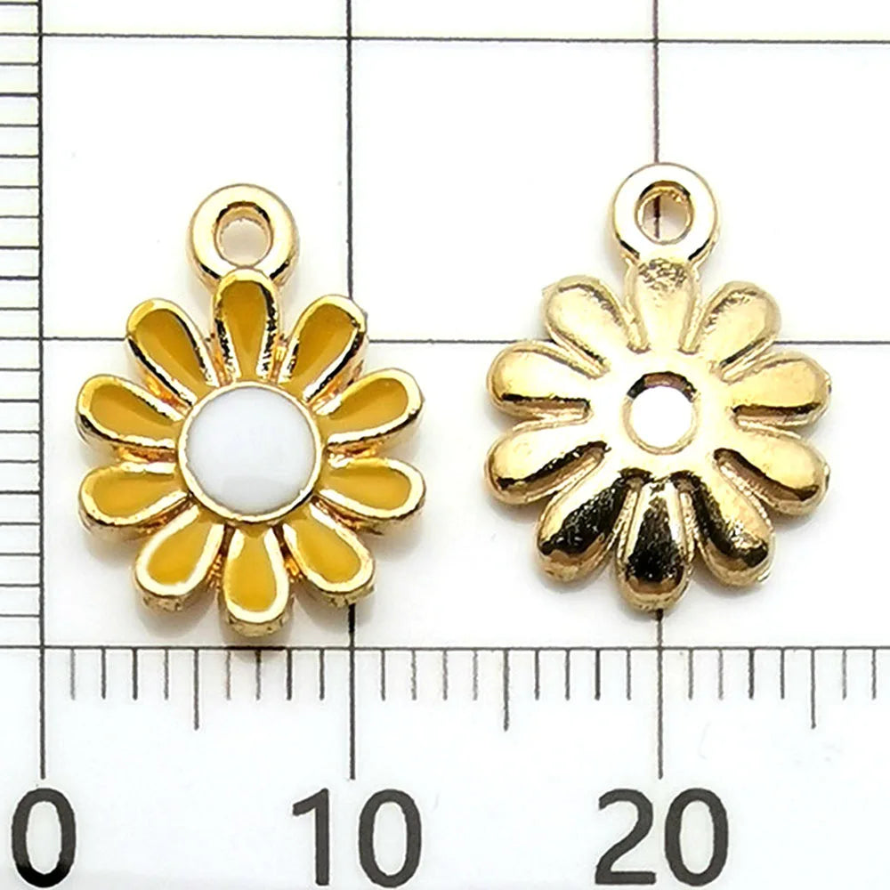Yellow Sunflower Alloy Charm Pendant for DIY Jewelry & Keychains Jewelry Charm Pendant SWANS C