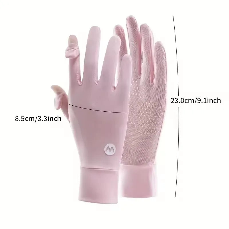 Women UPF50+ UV Sun Gloves Ice Silk Touchscreen Non-Slip UV Sun Protection Gloves SWANS