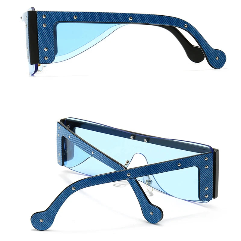 Y2K Rimless Rivet Sunglasses – Unisex Punk Vintage Shades Fashion Sunglasses SWANS