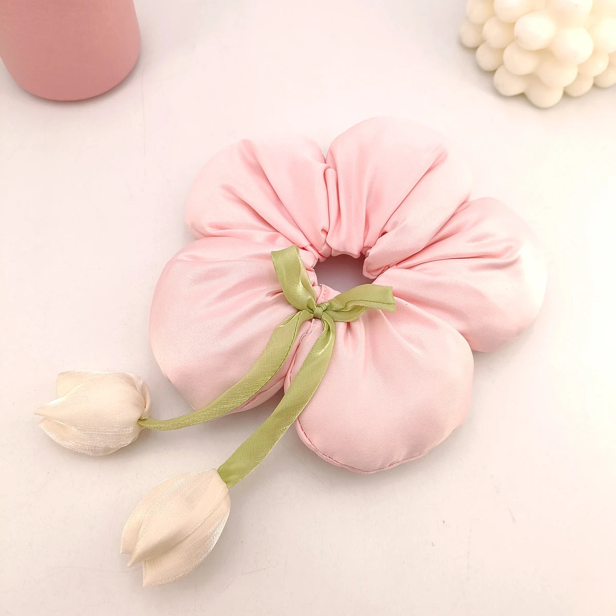 Tulip Bow Elastic Hair Tie – Floral Women's Hair Band Elastic Hair Band SWANS 01