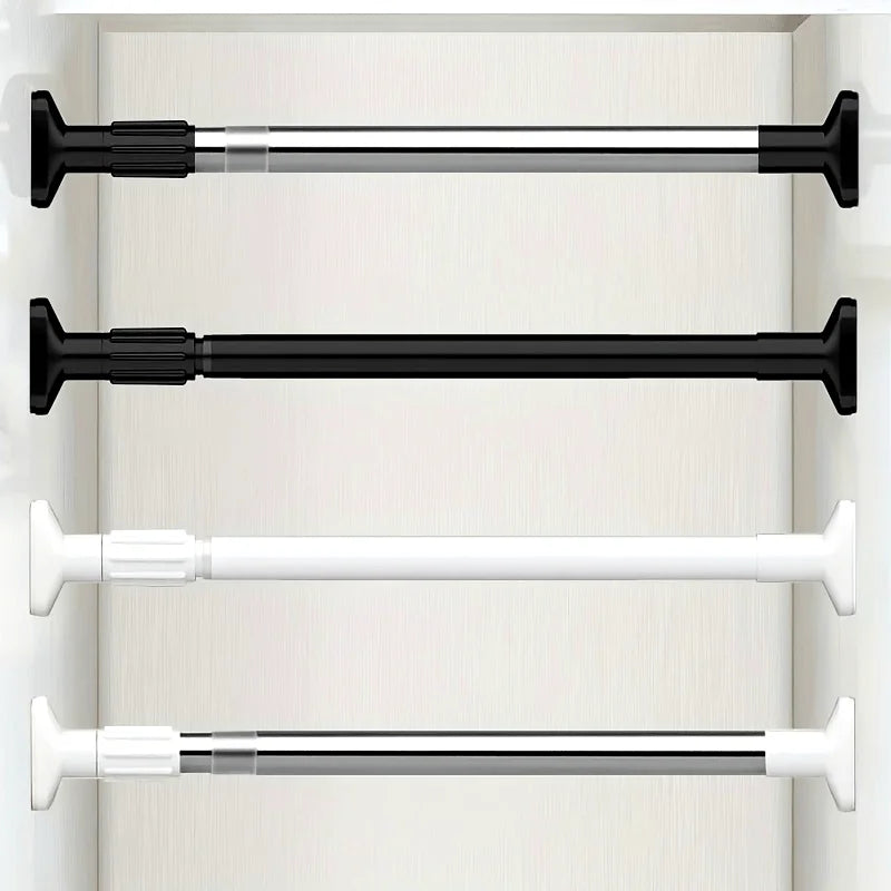 No-Drill Telescopic Curtain Rod – Shower, Closet & Wardrobe Tension Curtain Rod SWANS