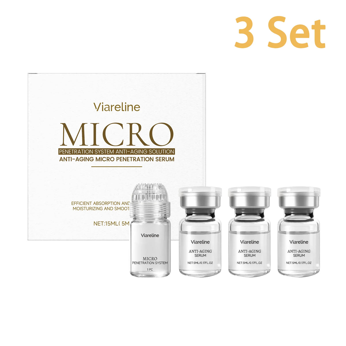 Micro Roller Serum Kit – Collagen Boost Face Firming Kit Face Serum Kit SWANS Luxury 3set
