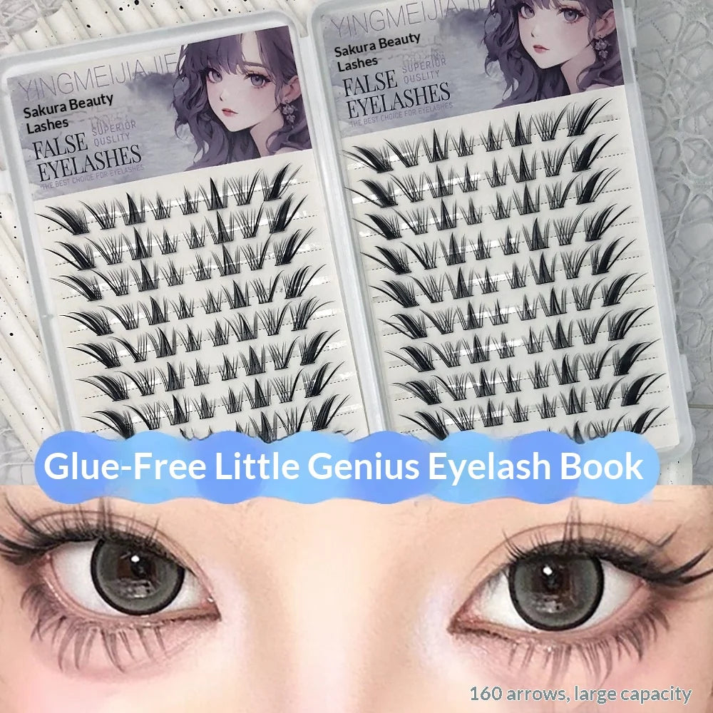 Korean Winged Fox Cluster False Eyelashes – No Glue Fluffy False Eyelashes SWANS
