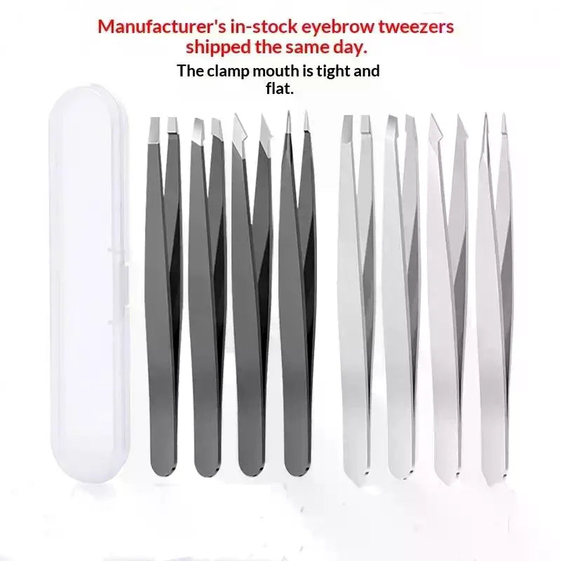 YOVIP 4-Piece Stainless Steel Tweezers Set – Eyebrow & Grooming Tweezers Set SWANS