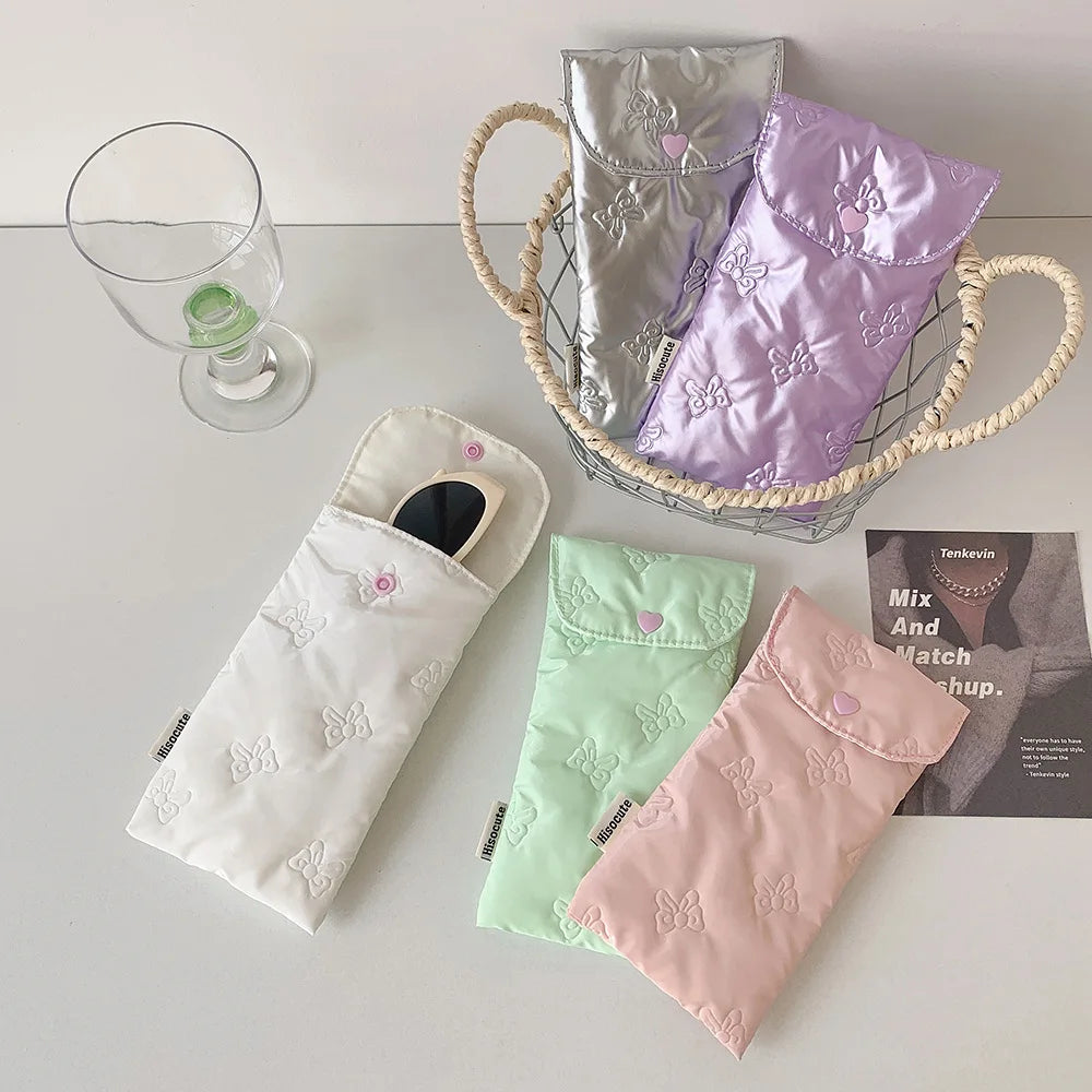Cute Bow Eyeglasses Pouch – Pencil & Makeup Brush Case Eyeglasses Pouch SWANS