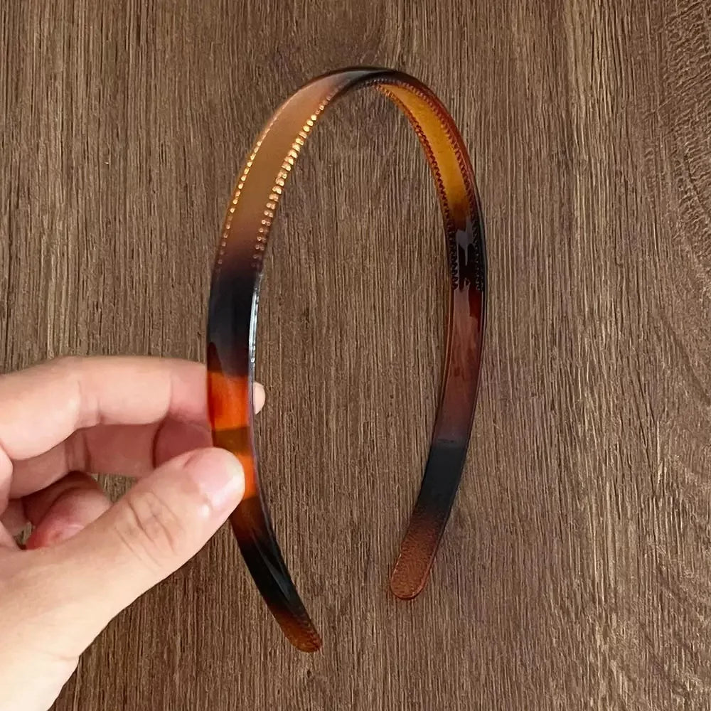 Women's Tortoiseshell Acrylic Hair Headband – Non-Slip Style Hair Headband SWANS amber