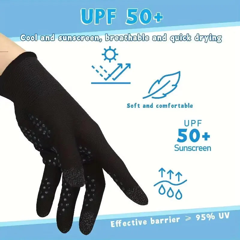 GAFASTWO UV Cycling Gloves – Non-Slip Touchscreen Full Finger Outdoor Sports Gloves SWANS