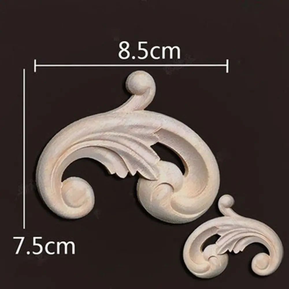 Floral Wood Carved Corner Appliques – Wall & Door Decor Decorative Wood Applique SWANS 8.5x7.5cm