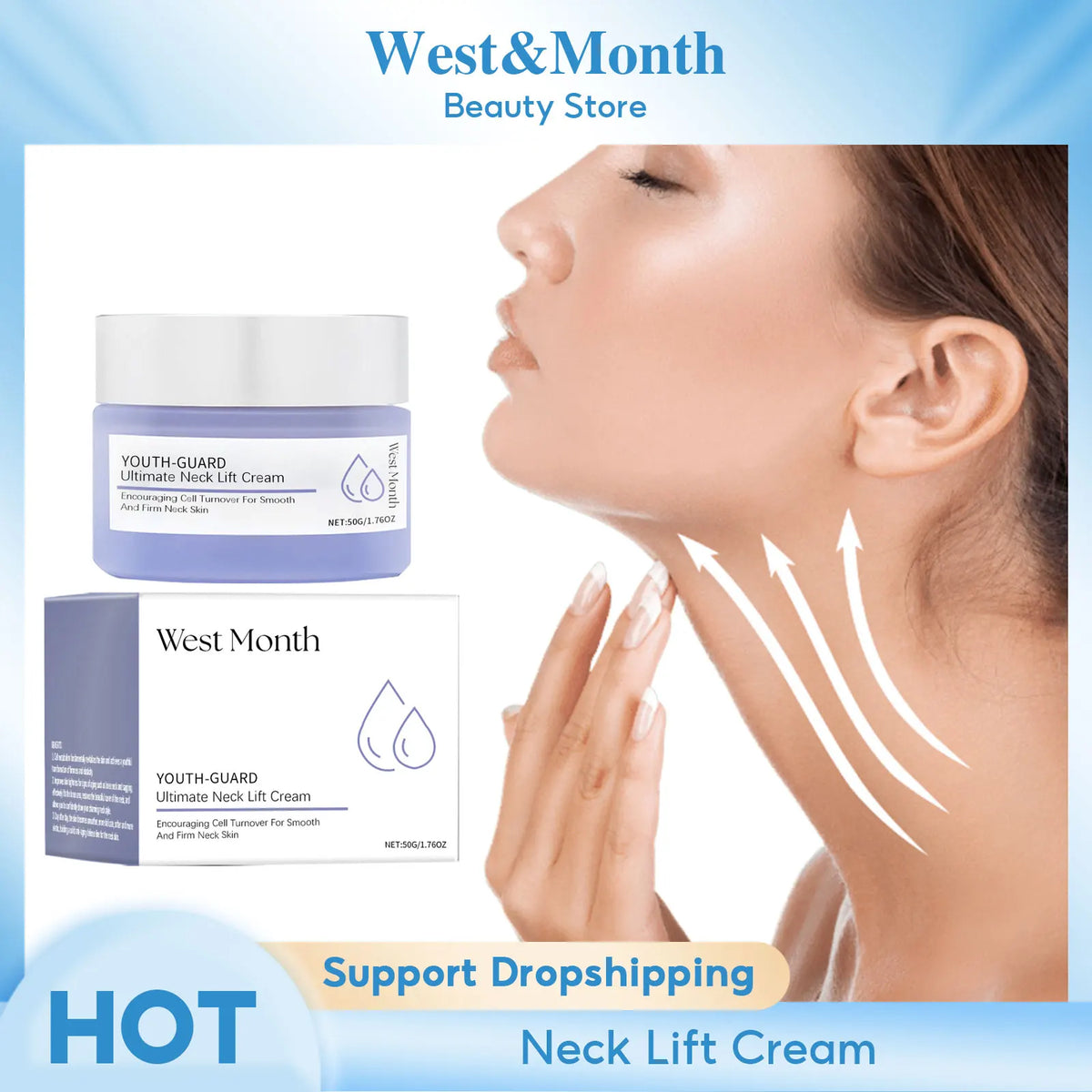 WEST MONTH Firming Neck Cream – Hydrating & Tightening 50g Neck Firming Cream SWANS Default Title