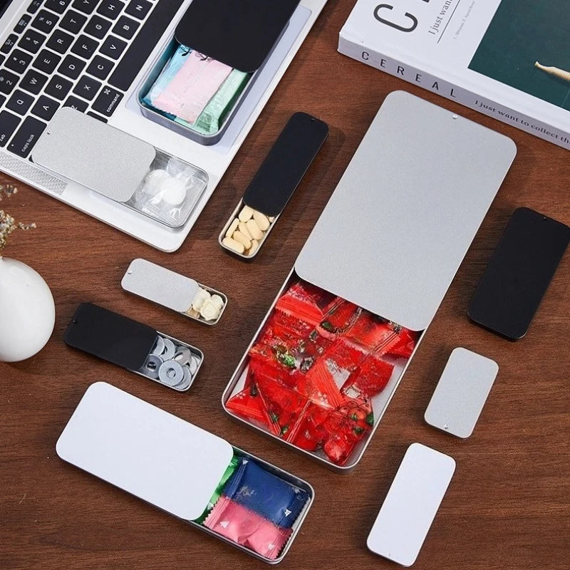 SWANS Tin Box – Portable Metal Candy & Mini Storage Container Metal Storage Tin SWANS