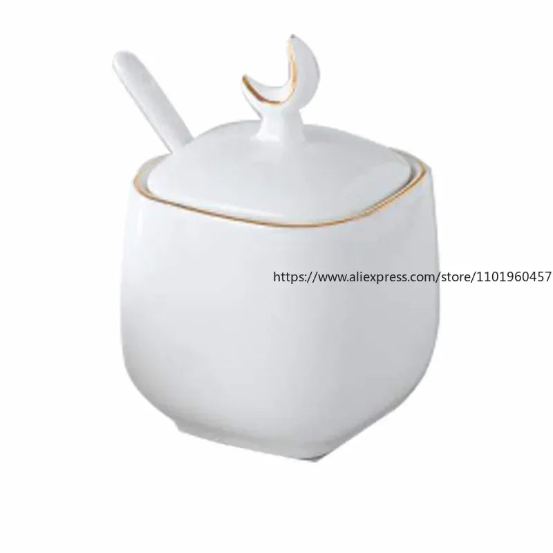 SWANS Ceramic Spice Jar Set – Oil, Vinegar, Sugar Bowl & Holder Ceramic Spice Jar Set SWANS