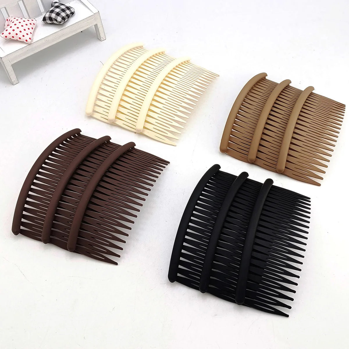 Vintage Curved Hair Side Combs 21 Teeth – 4/8/12 Pack Women Hair Side Combs SWANS 12 PCS I