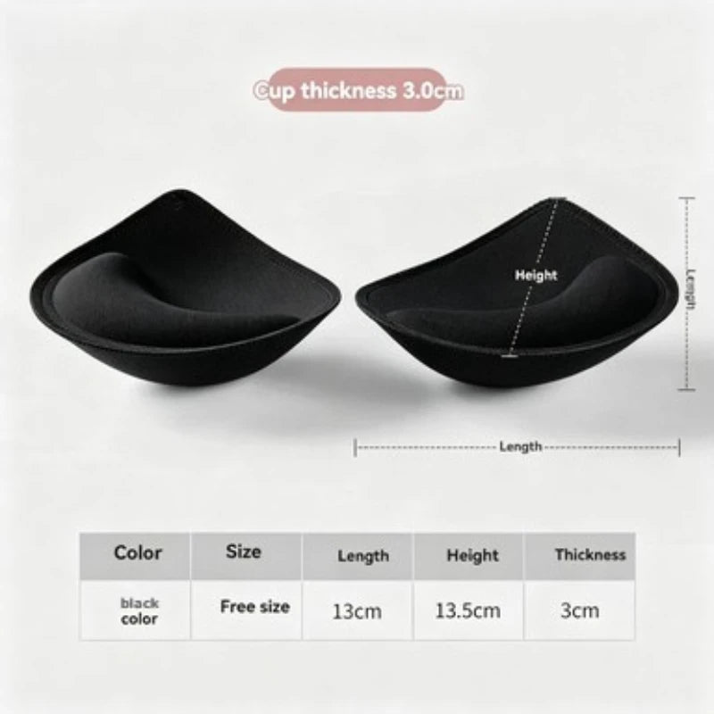 Sponge Push Up Bra Pad Inserts – Breathable Swimsuit Lining Bra Pad Inserts SWANS One Size Black 3cm