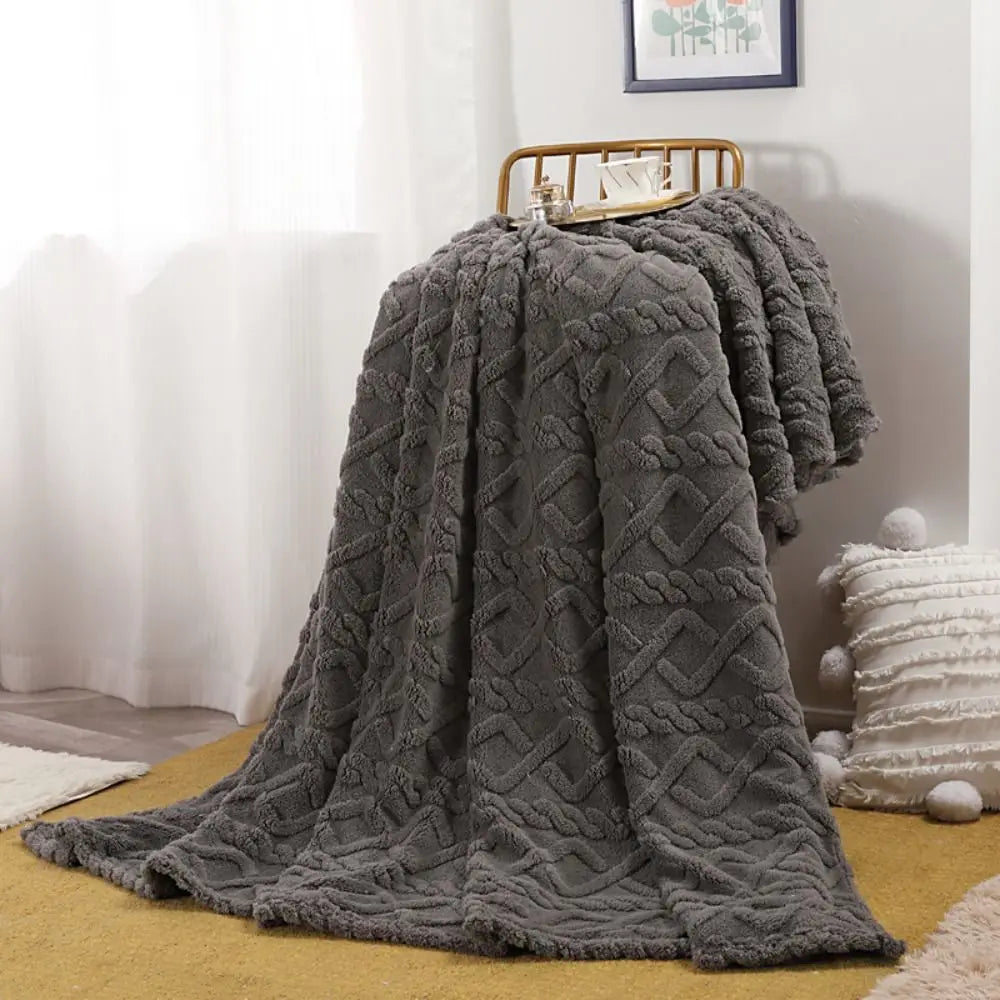 Flannel Fleece Throw Blanket – Soft Plush Couch & Bed 70×100cm Fleece Throw Blanket SWANS Grey