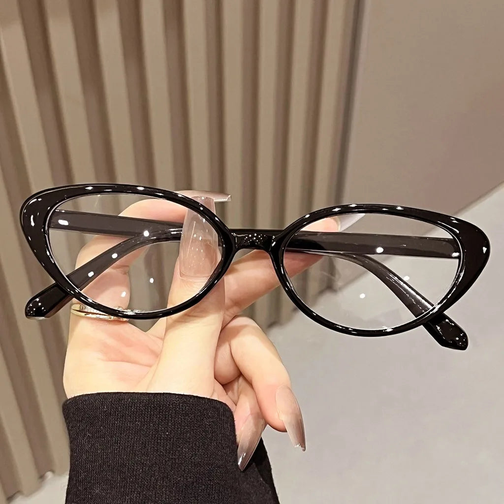 Retro Cat-Eye Blue Light Blocking Glasses – Lightweight PC Blue Light Glasses SWANS Black