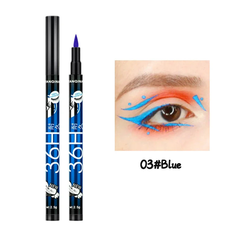 YANQINA 36H Waterproof Liquid Eyeliner Pen – Smudge-Proof Black Liquid Eyeliner Pen SWANS style1-03-1pc