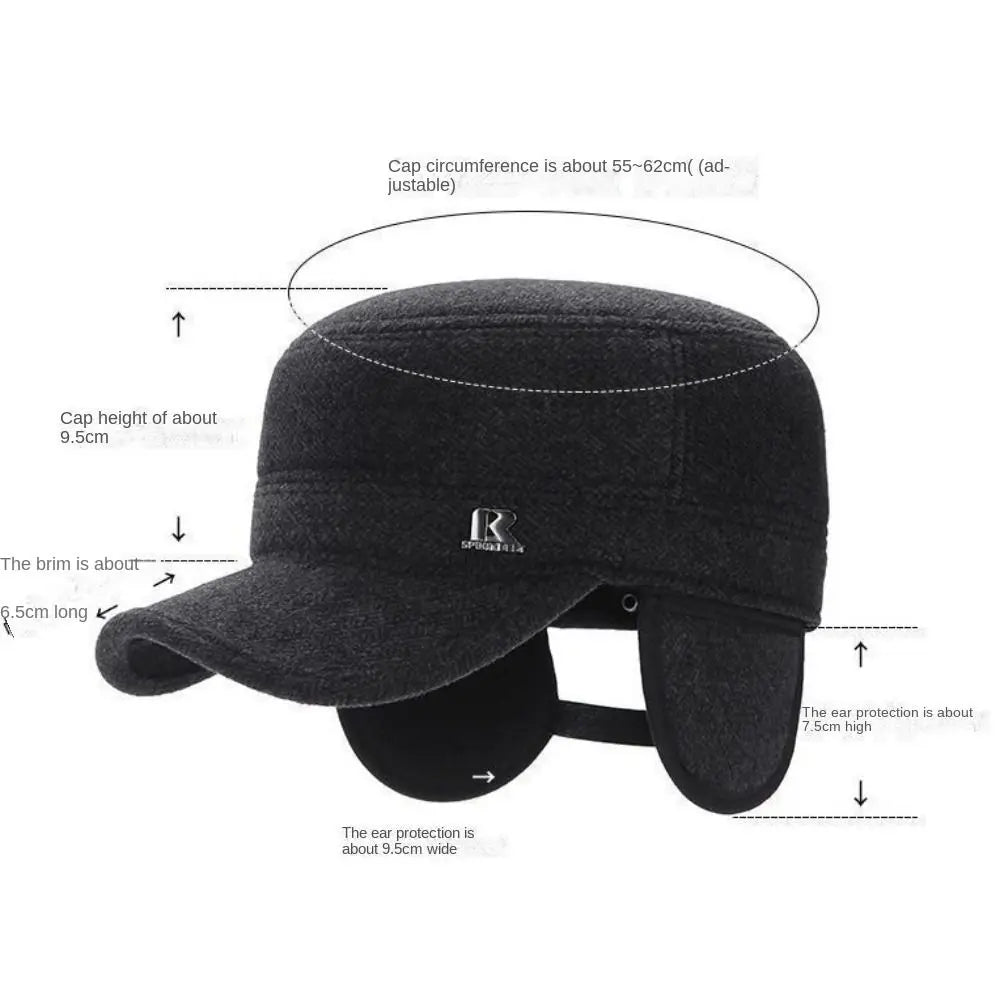 Winter Baseball Cap with Earmuffs – Warm Windproof Knit Hat Winter Earmuff Cap SWANS