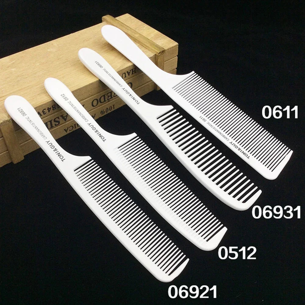 SWANS White Carbon Fiber Barber Comb – Professional Salon Tool Barber Hair Comb SWANS
