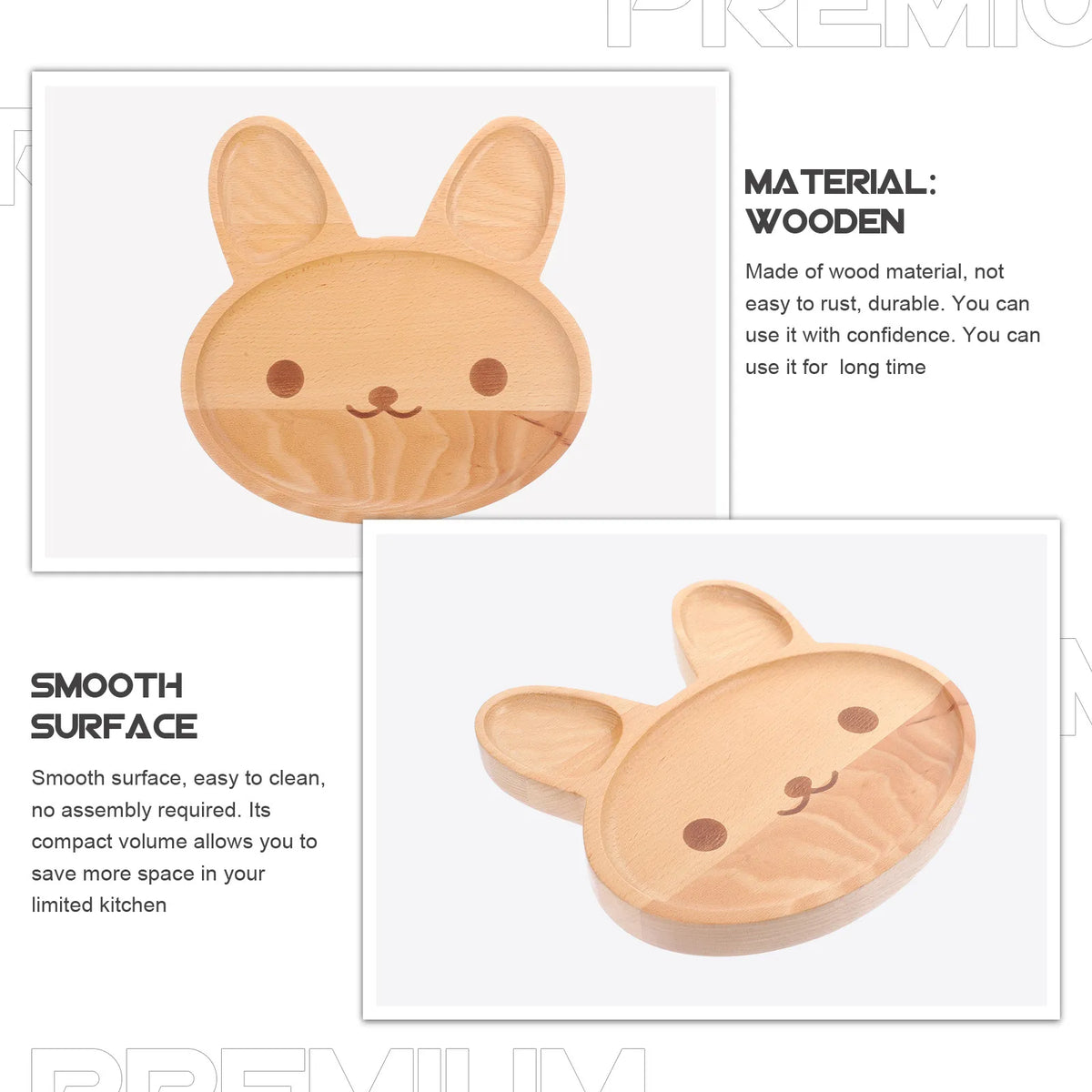 Wooden Rabbit Serving Tray – Fruit, Snacks & Dessert Display Wooden Serving Tray SWANS