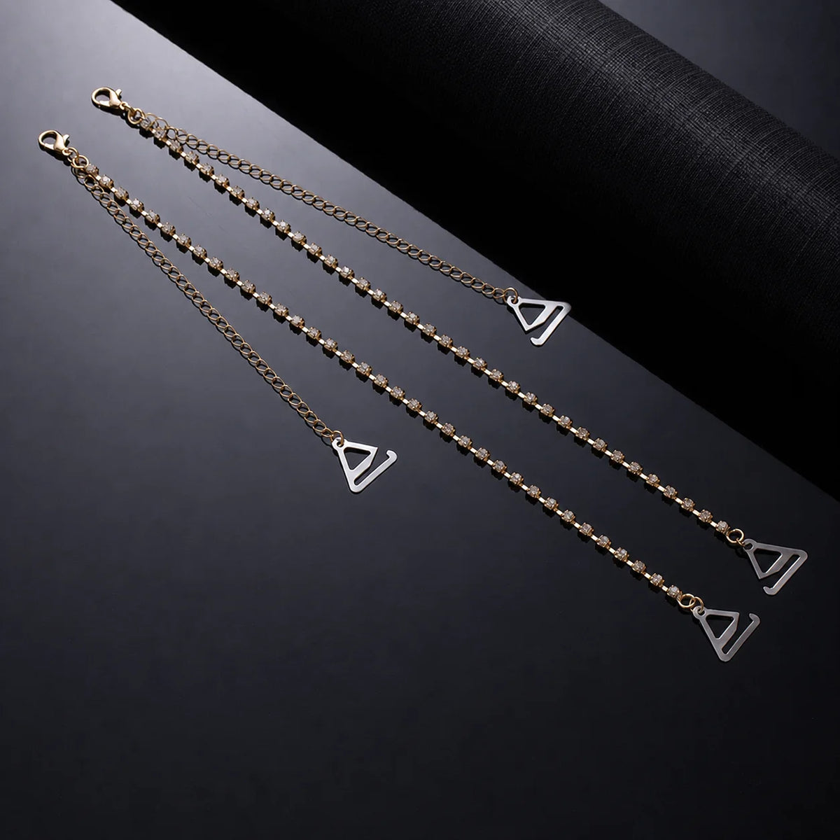 Rhinestone & Pearl Adjustable Decorative Bra Straps for Women Decorative Bra Straps SWANS X467-8 One Size