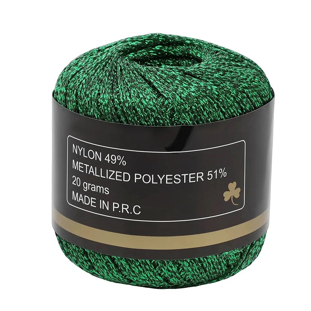 Metallic Gold Silver Weaving Thread 1mm 120M DIY Craft Yarn Metallic Craft Thread SWANS Green