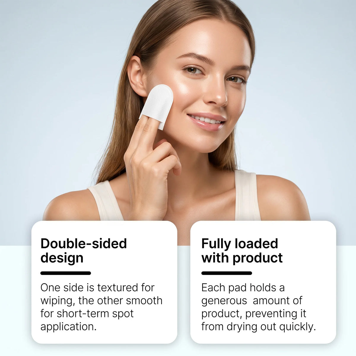 VIARELINE Rice Exfoliating Peel Pads 8-Pack | Dual Texture Facial Exfoliating Pads SWANS
