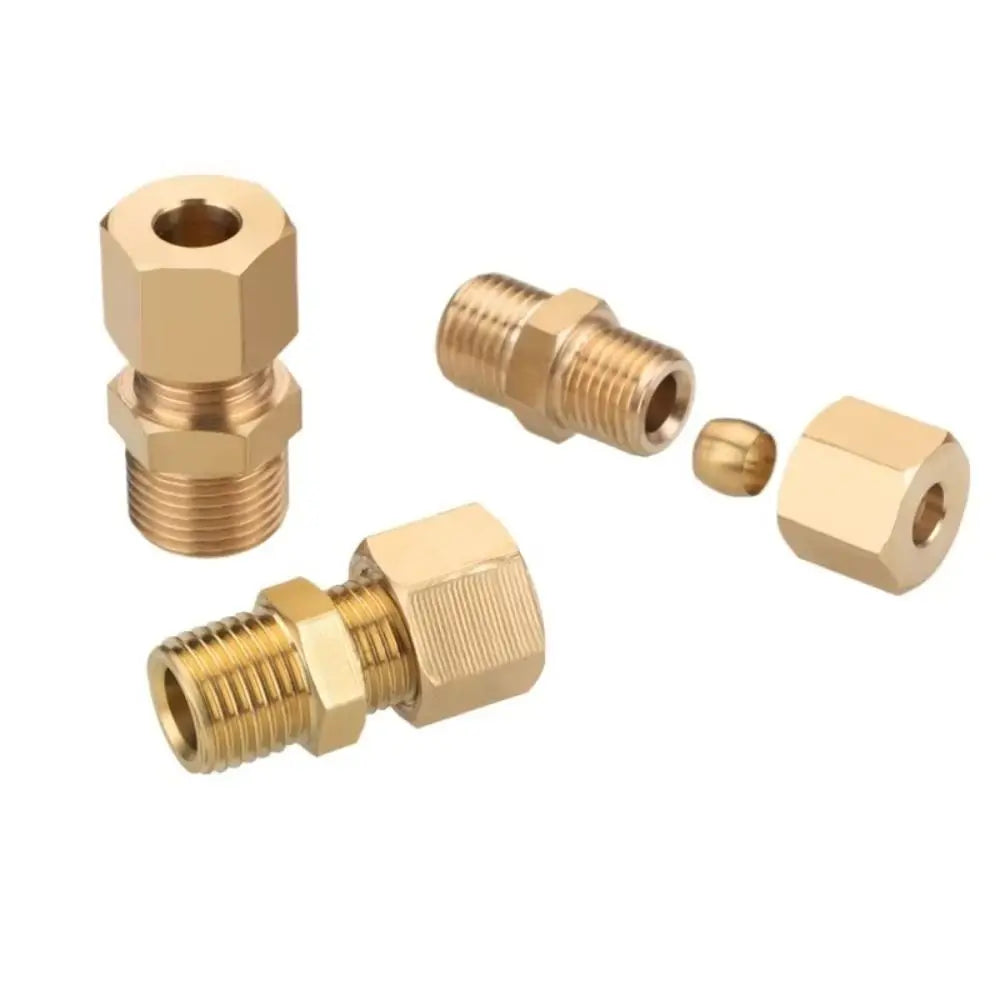 Brass Compression Straight Fitting – Multiple Sizes Tube Connector Compression Tube Fitting SWANS