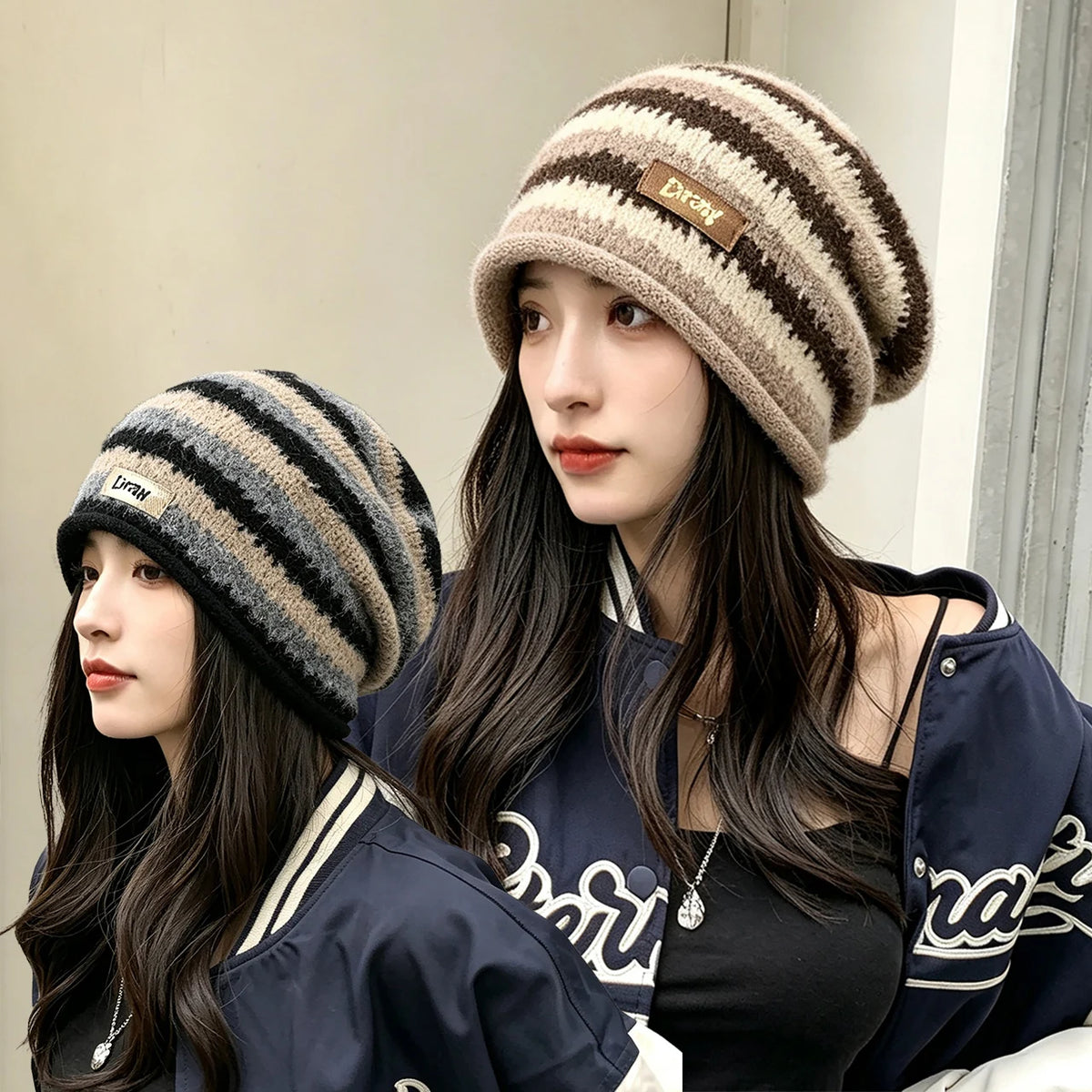 Women's Rolled Edge Knit Beanie – Plush Slouchy Winter Hat Knit Beanie Hat SWANS