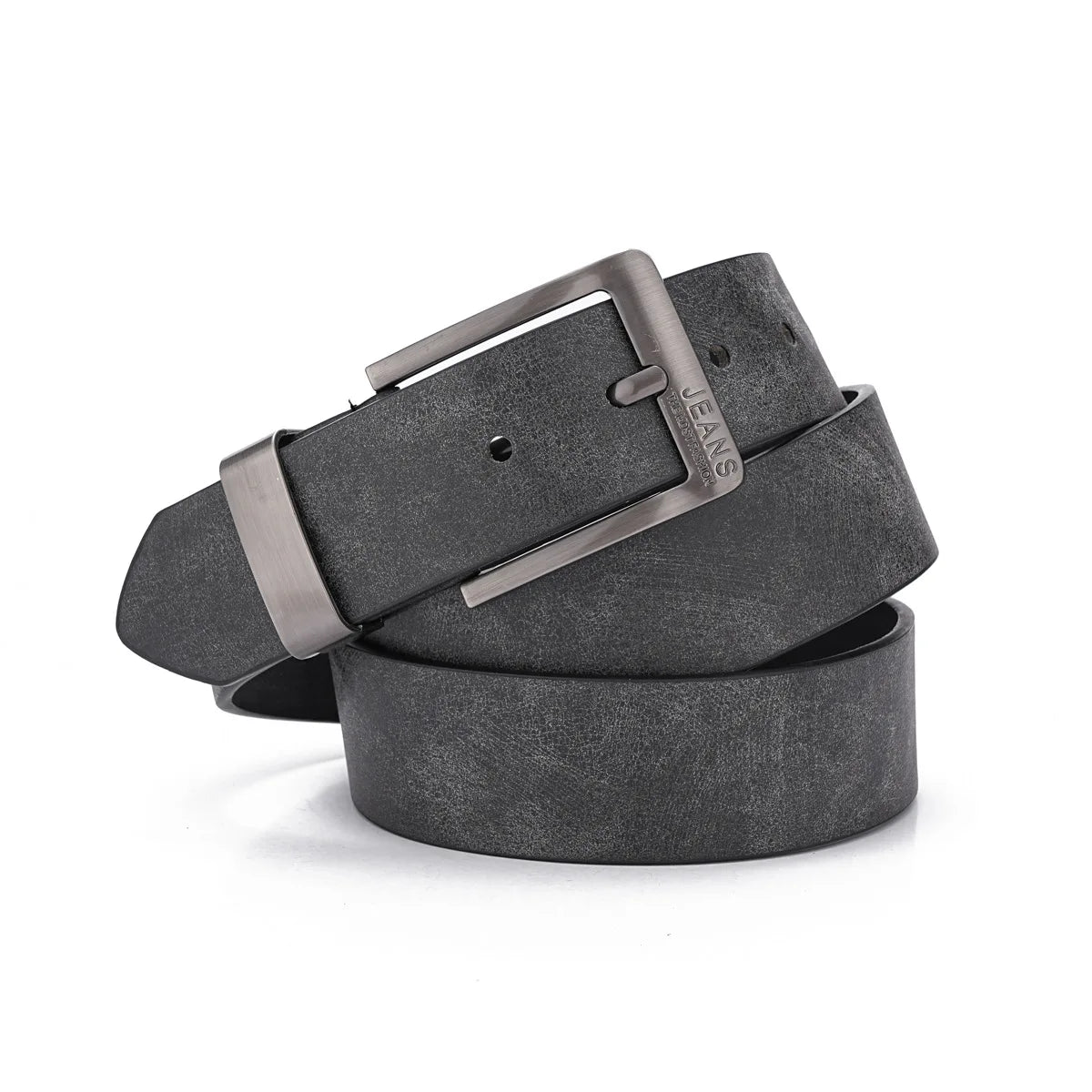 Men's PU Leather Belt Metal Pin Buckle – Casual & Business Men's Leather Belt SWANS black 110cm