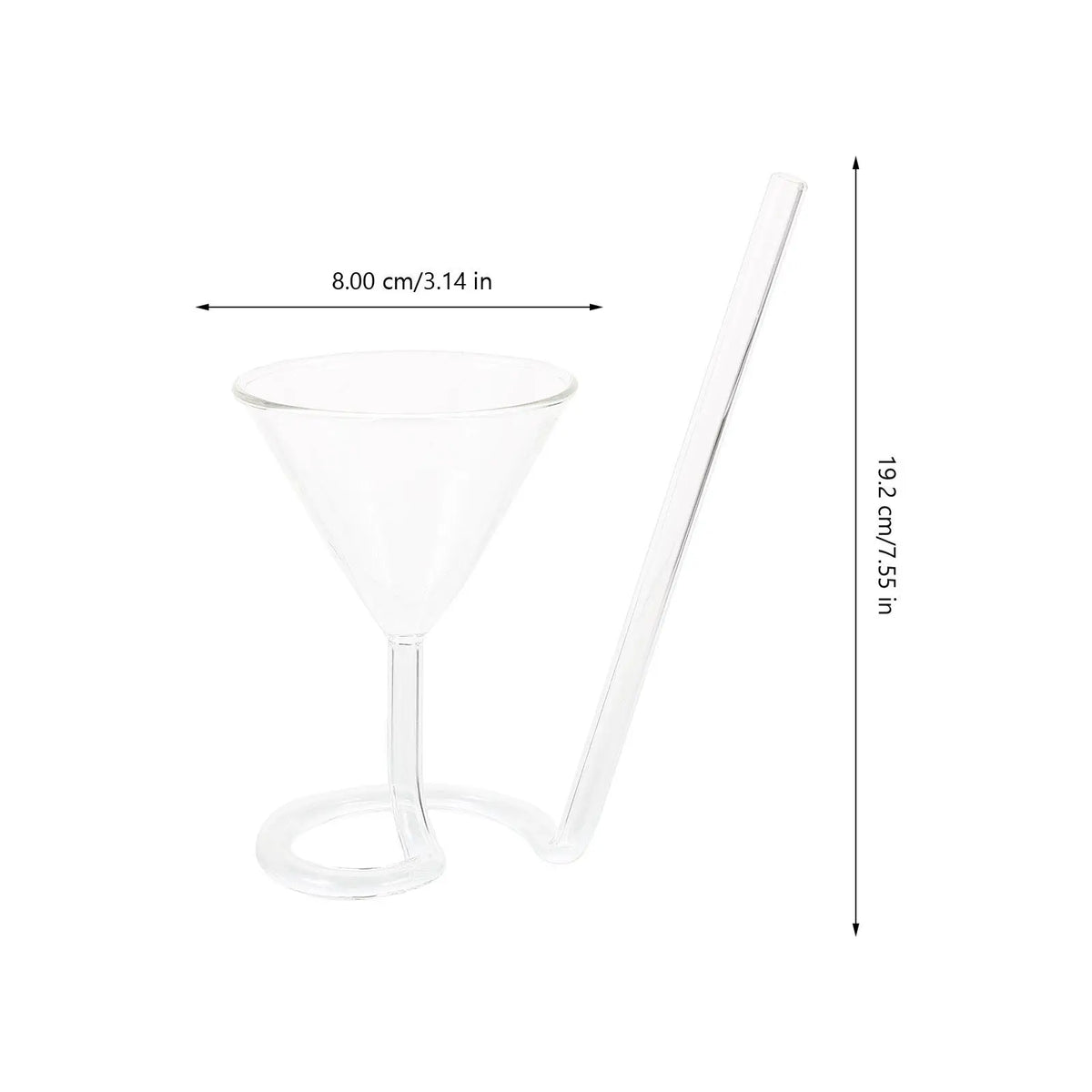 SWANS Spiral Wine Glass with Integrated Straw | Party Cocktail Cup Cocktail Glass SWANS Transparent
