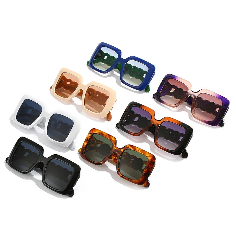 TOYEARN Oversized Square Sunglasses UV400 Vintage Fashion Fashion Sunglasses SWANS