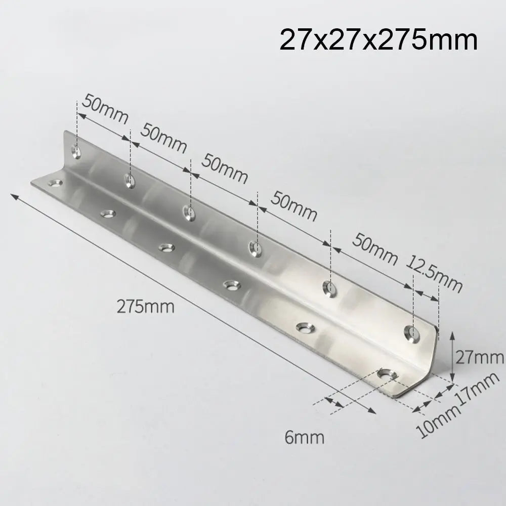 Stainless Steel L-Shape 90° Corner Brackets – Furniture Hardware Corner Bracket SWANS 27x27x275mm