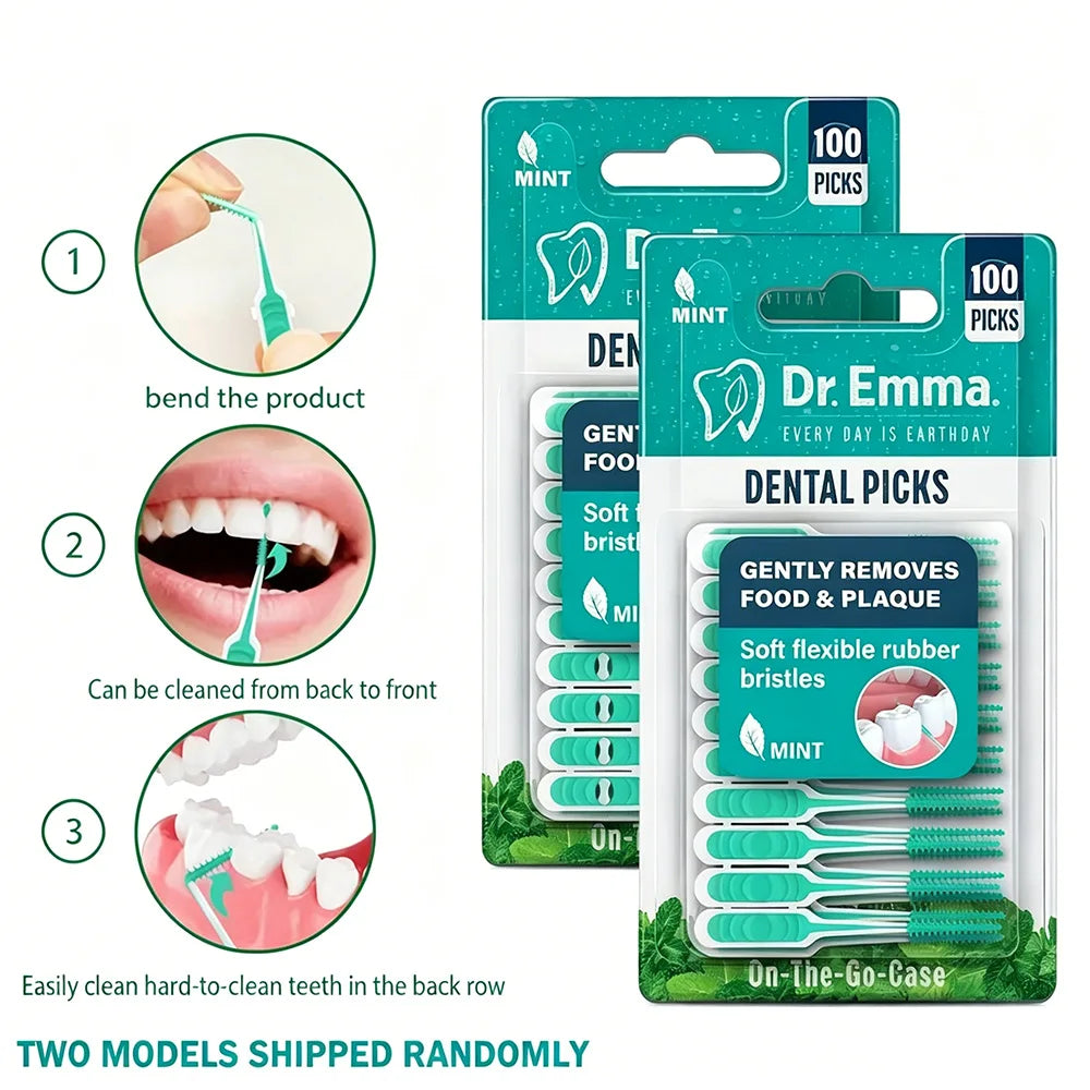 100-Pack Interdental Brush & Dental Floss Teeth Cleaning Kit Dental Floss Picks SWANS