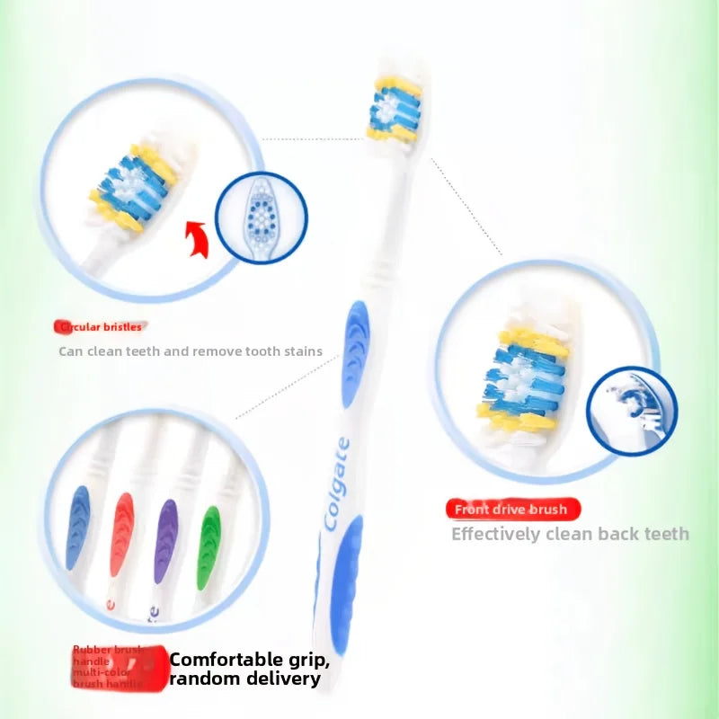 Colgate Triple Deep Clean Toothbrush 12-Pack | Medium Bristles Adult Toothbrush SWANS