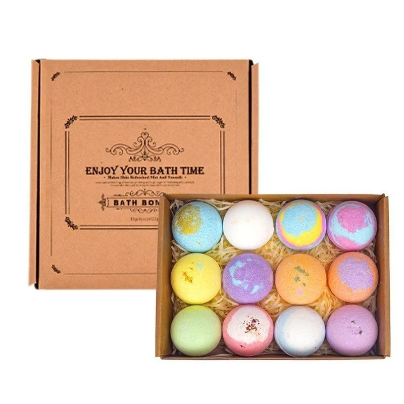 12-Pack Essential Oil Bath Bombs – Exfoliating & Moisturizing Bath Bombs Set SWANS