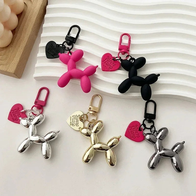 Punk Balloon Dog Keychain – Cartoon Bag Charm & Key Fob Fashion Keychain SWANS