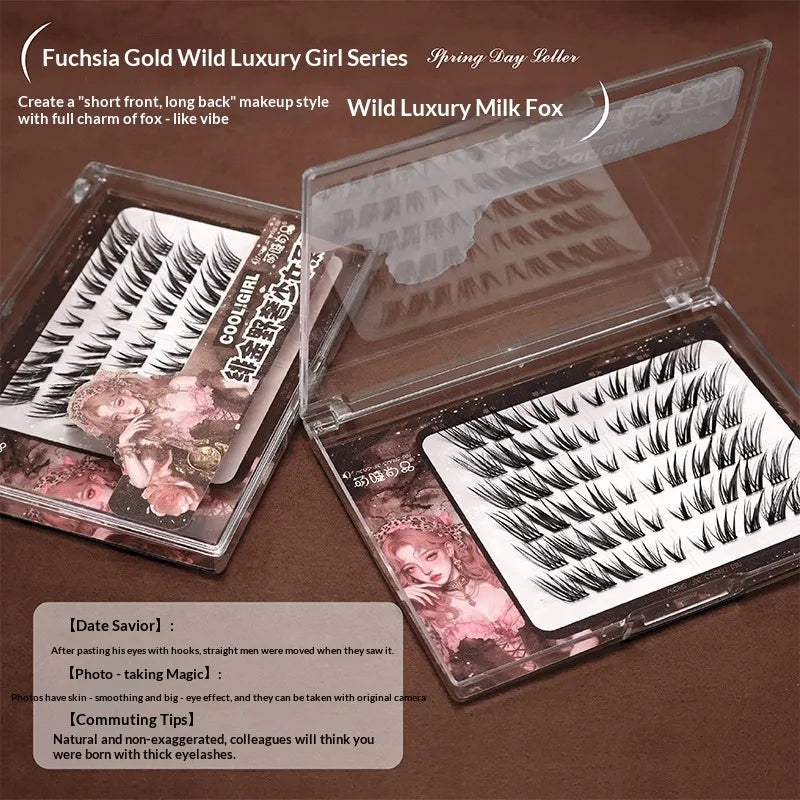 Self-Adhesive Glue-Free Cluster Lashes – Natural Cat Eye Look False Eyelashes SWANS