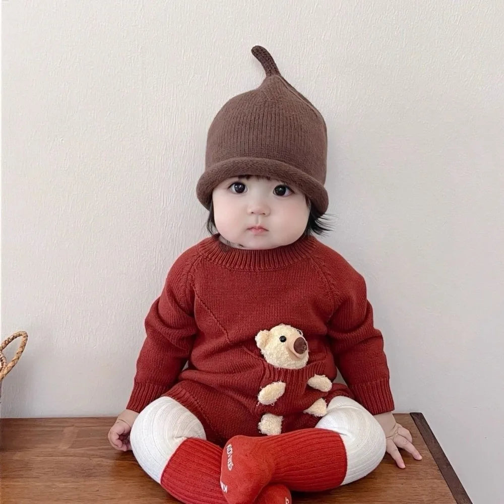 Kids Winter Knit Beanie Hat – Warm Cotton Baby Cap Ages 1–4 Kids Winter Beanie SWANS
